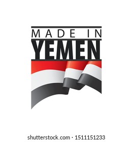 Yemeni flag, vector illustration on a white background.