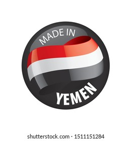 Yemeni flag, vector illustration on a white background.