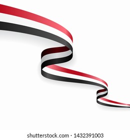 Yemeni flag wavy abstract background. Vector illustration.