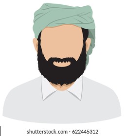 Yemeni Icon Avatar Face Vector