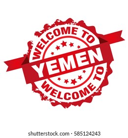 YEMEN.Welcome to YEMEN stamp.Sign.Seal.Logo