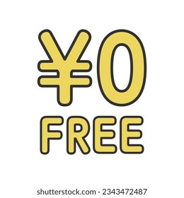 yen 0 0 yen FREE Free character icon
The letters in the illustration represent the meaning of "free".