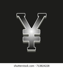 Yen - 3d vector icons. Illustrations isolated on black background for graphic and web design.