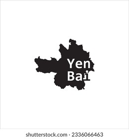 Yen Bai map and black letter design on white background