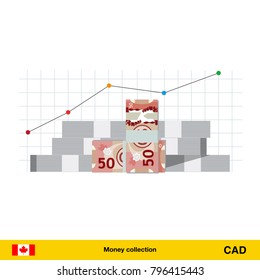 Yen banknote. Growth of financial and economy concept. vector illustration.