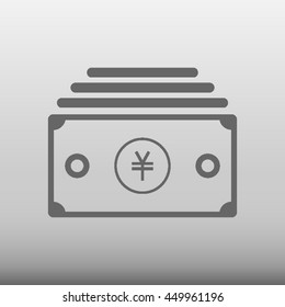 Yen Bill Vector Icon Illustration