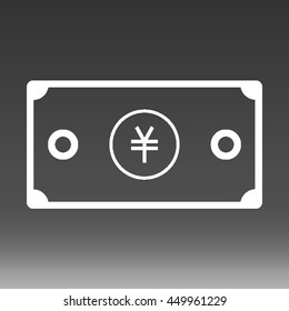 Yen Bill Vector Icon Illustration