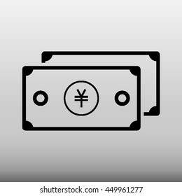 Yen Bill Vector Icon Illustration