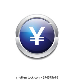 Yen Circular Blue Vector Web Button Icon