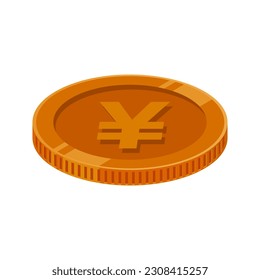 Yen Coin Bronze Japan Money Vector