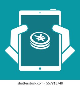 Yen coin flat icon