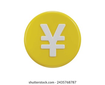 icono de moneda de yen ilustración vectorial de renderizado 3d