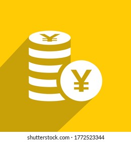 yen coin icon, Financial icon vector