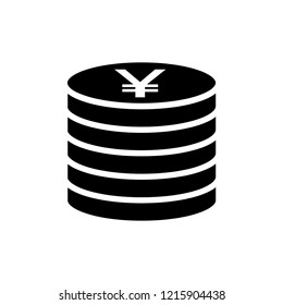 yen - coin icon vector