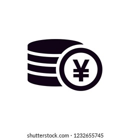 Yen Coin Icon Vector