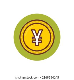 yen coin icon in vector. Logotype