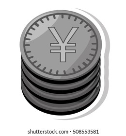 yen coin isolated icon vector illustration design
