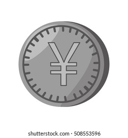 yen coin isolated icon vector illustration design