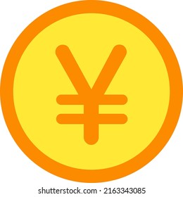 Yen coin isolated vector icon.