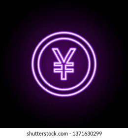 yen coin neon icon. Elements of finance and chart set. Simple icon for websites, web design, mobile app, info graphics