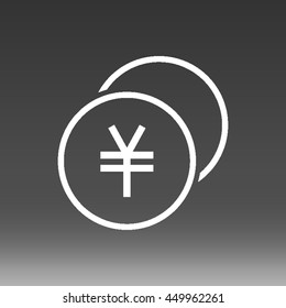Yen Coin Vector Icon Illustration
