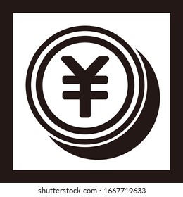 monedas en yenes icono vectorial aislado