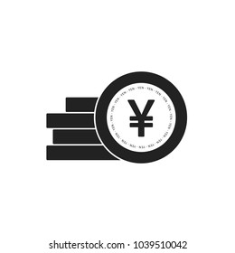 Yen Currency Gold coin Stack. Financial growth concept with golden coin yen.