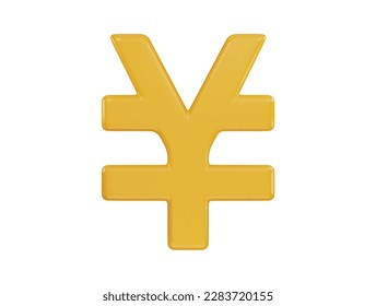 yen currency icon 3d rendering vector illustration