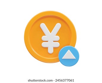 Yen currency icon 3d rendering illustration