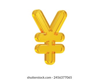 Yen currency icon 3d rendering illustration