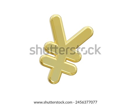 Yen currency icon 3d rendering illustration