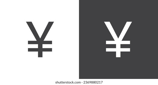 Yen currency Icon. Professional currency exchage icon, Simple design of the most popular currency symbol, Money and currency exchange in flat icons set isolated on BnW background, vector design.