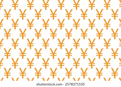 Yen currency pattern on white background . Japanese yen background . Vector illustration