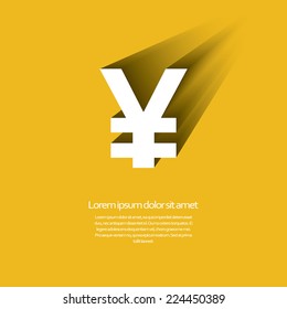 Yen currency sign with 3d effect. Eps10 vector illustration
