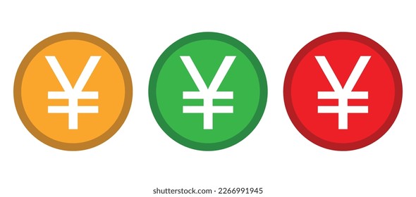 yen currency symbol buy sell icon set. yun money cash vector.