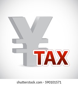 Yen currency tax sign concept illustration design isolated over white