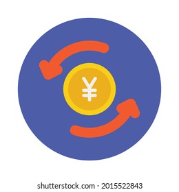 Icono vector de valoración de moneda Yen que se puede modificar o editar fácilmente

