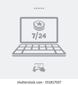 Yen - Daily banking service 7/24 - Vector flat icon