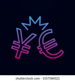 Yen and euro war nolan icon. Simple thin line, outline vector of trade wars icons for ui and ux, website or mobile application