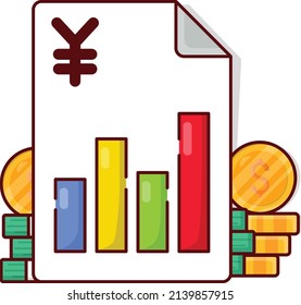 yen file Vector illustration on a transparent background.Premium quality symmbols. vector line flat  icon for concept and graphic design.