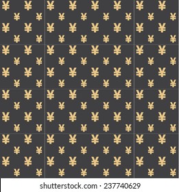 Yen golden seamless pattern on background