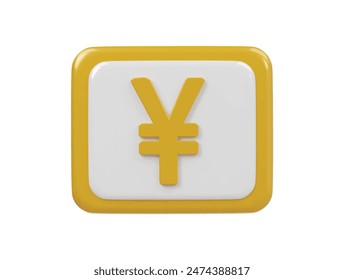 Yen icon 3d render illustration