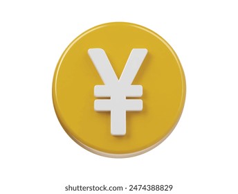 Yen icon 3d render illustration