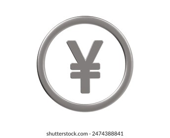 Yen icon 3d render illustration
