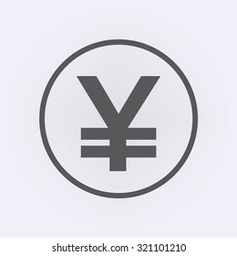 Yen icon in circle . Vector illustration