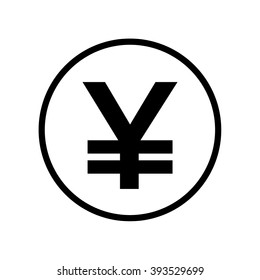 Yen icon in circle . Vector illustration