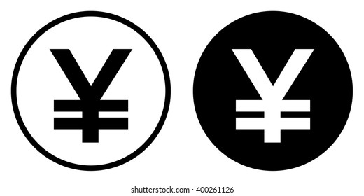 Yen icon in circle . Vector illustration