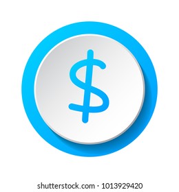Yen icon - concept of 3d button. Vector.
