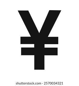 Yen icon Flat simple outline set