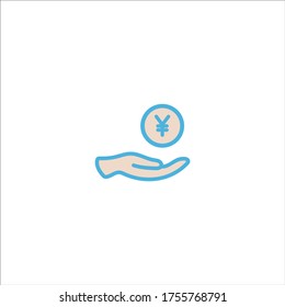 icono yen logotipo vectorial plano diseño símbolo de diseño de la ilustración de moda gráfico simple
